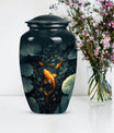 gold fish urn with butterfly theme,