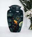 gold fish urn with butterfly theme,