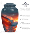 Ocean waves-themed classic urn for adult ashes