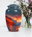 Ocean waves-themed classic urn for adult ashes