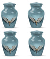 Blue butterfly-themed 10-inch wings blue urn.