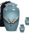 Blue butterfly-themed 10-inch wings blue urn.