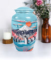 classic Penguin Urn, Butterfly-theme large cremation urn