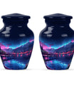 10 inch classic Northern Lights memorial urn for men.