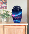 10 inch classic Northern Lights memorial urn for men.