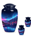 10 inch classic Northern Lights memorial urn for men.