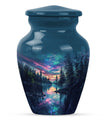  Arora Borealis cremation urn with butterfly theme