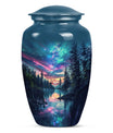  Arora Borealis cremation urn with butterfly theme