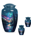  Arora Borealis cremation urn with butterfly theme