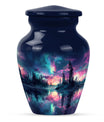 10-inch Arora Borealis urn,.