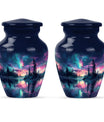 10-inch Arora Borealis urn,.