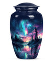 10-inch Arora Borealis urn,.