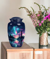 10-inch Arora Borealis urn,.