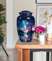 10-inch Arora Borealis urn,.