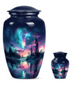 10-inch Arora Borealis urn,.