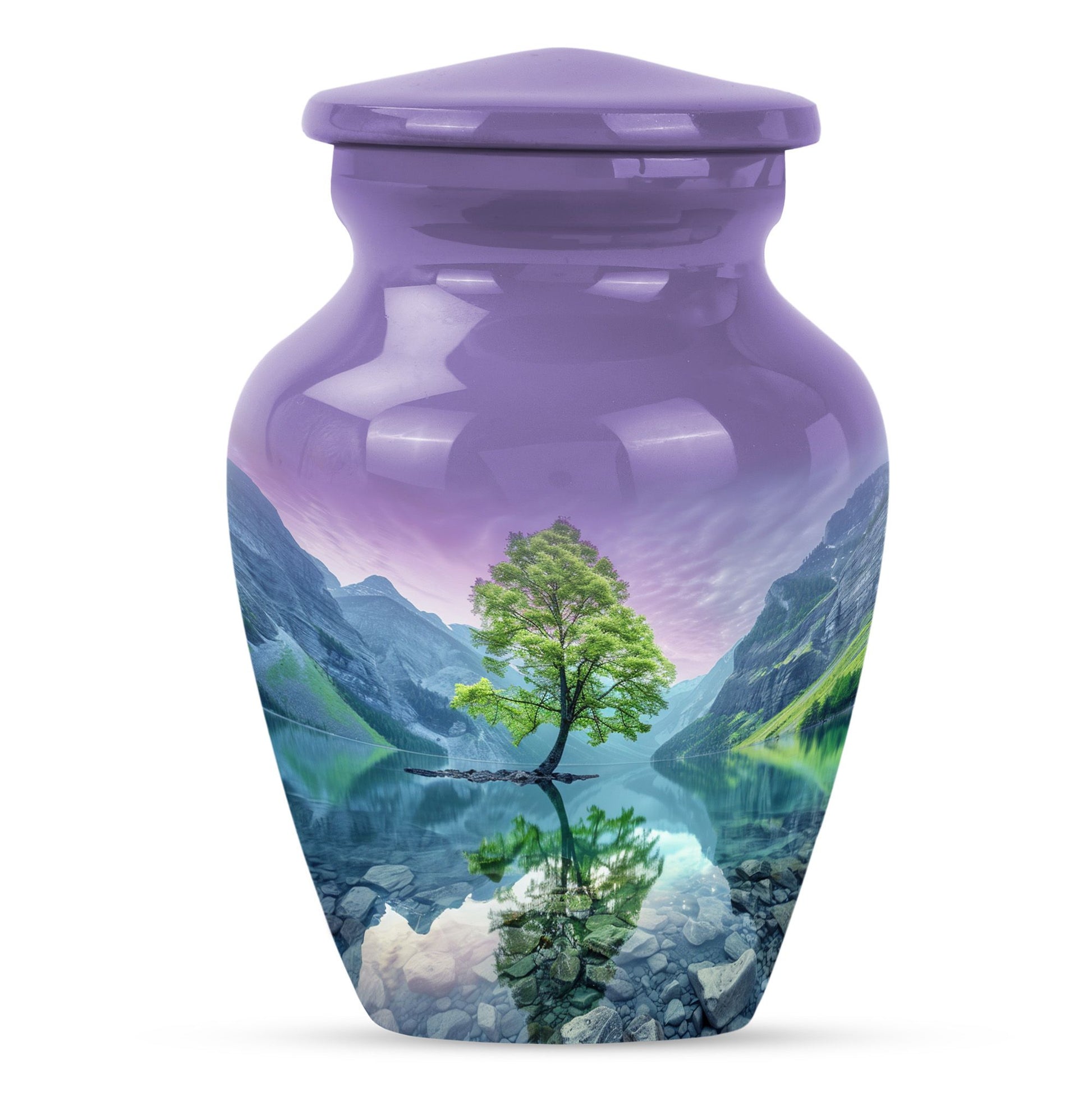 Arora borealis 10-inch classic urn for mother's ashes.