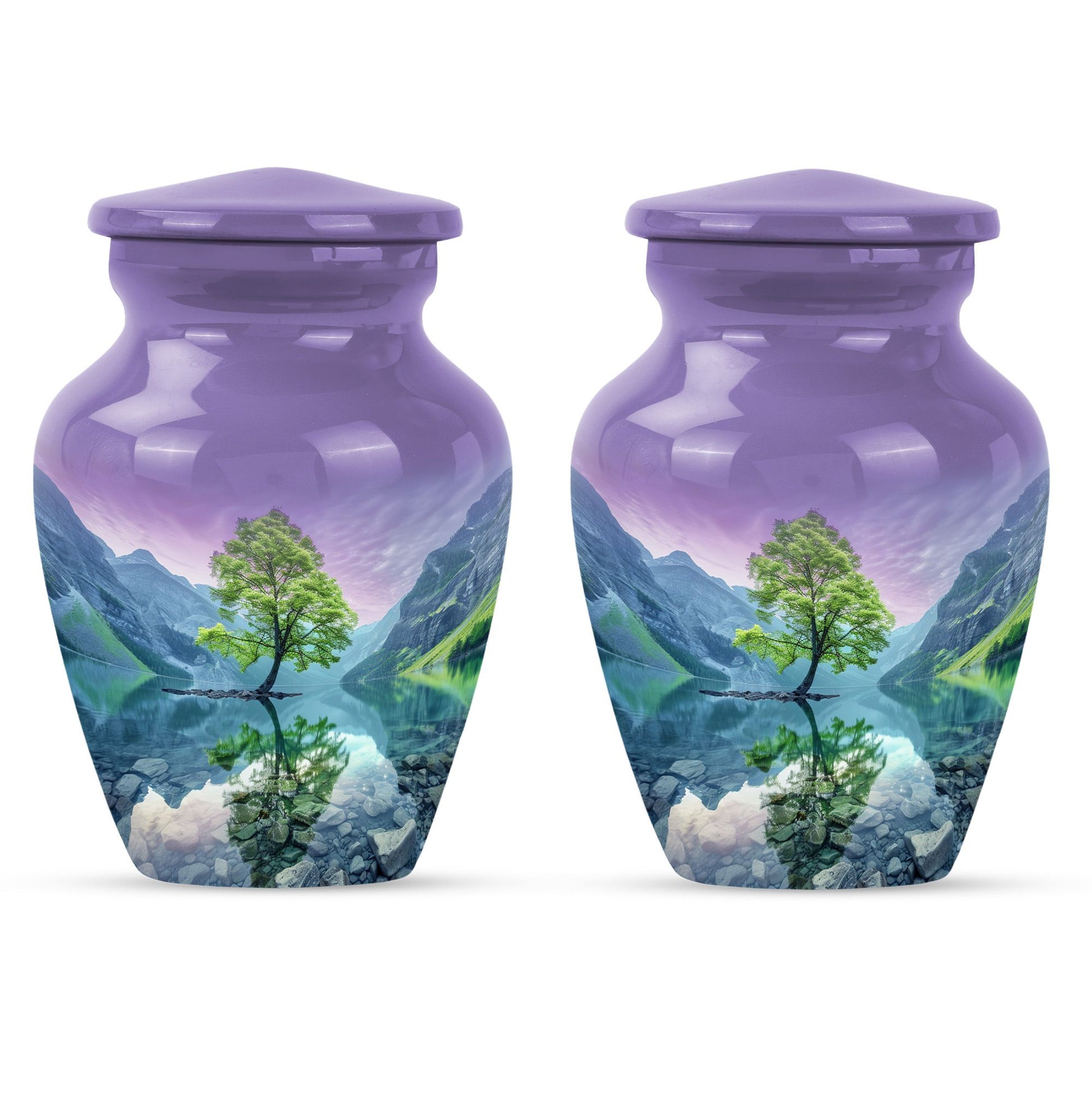 Arora borealis 10-inch classic urn for mother's ashes.