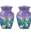 Arora borealis 10-inch classic urn for mother's ashes.