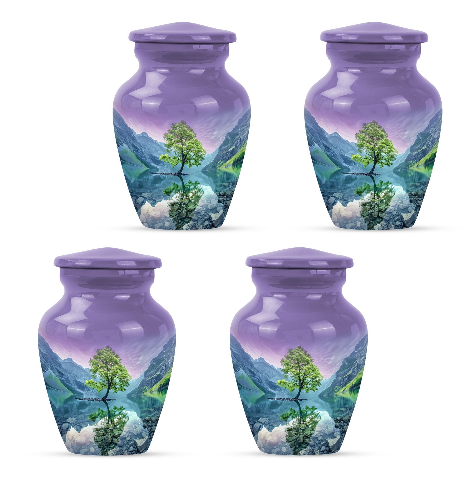 Arora borealis 10-inch classic urn for mother's ashes.