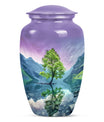 Arora borealis 10-inch classic urn for mother's ashes.