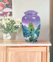 Arora borealis 10-inch classic urn for mother's ashes.