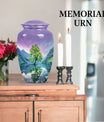 Arora borealis 10-inch classic urn for mother's ashes.