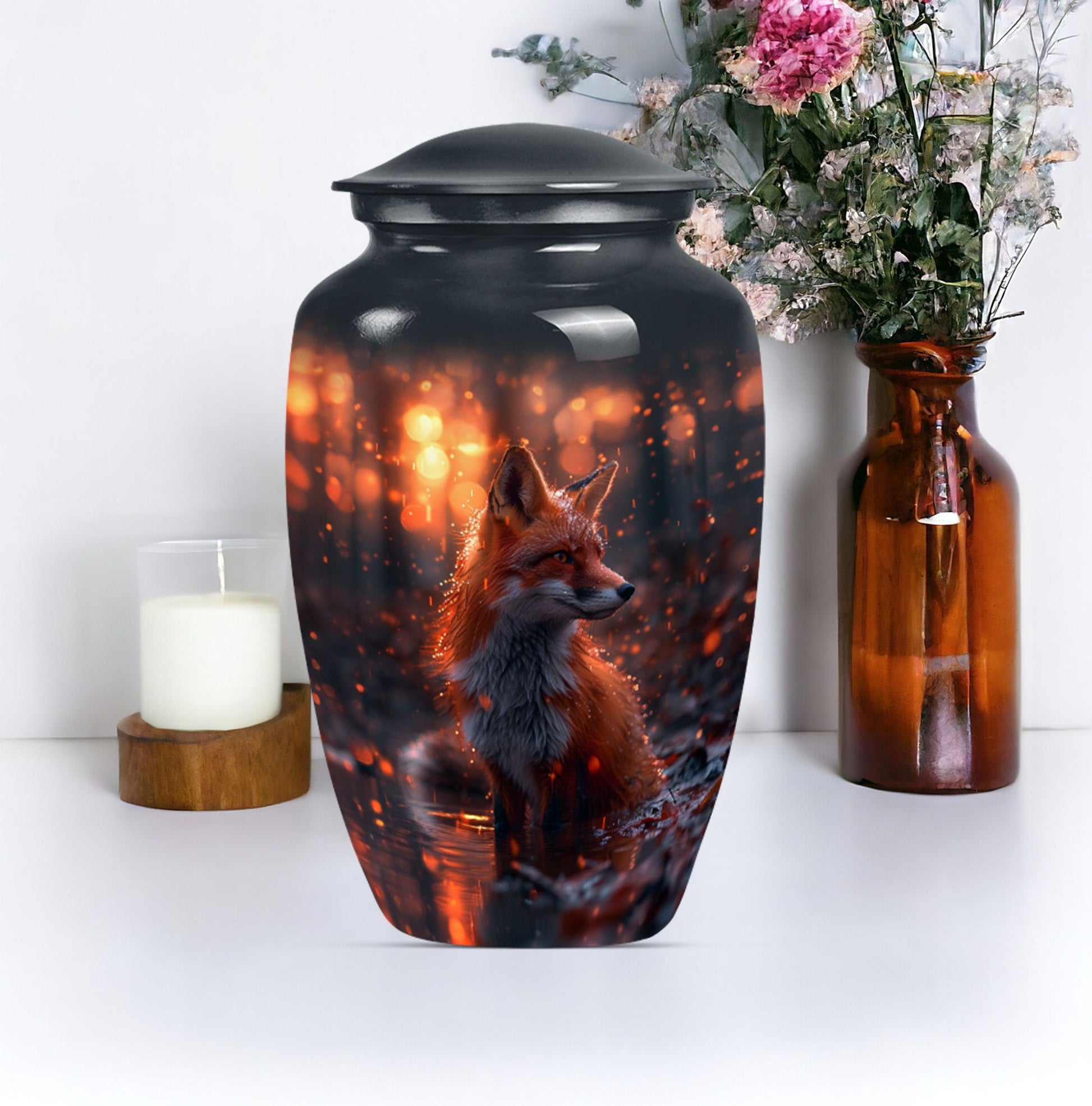  butterfly themed fox Urn, 