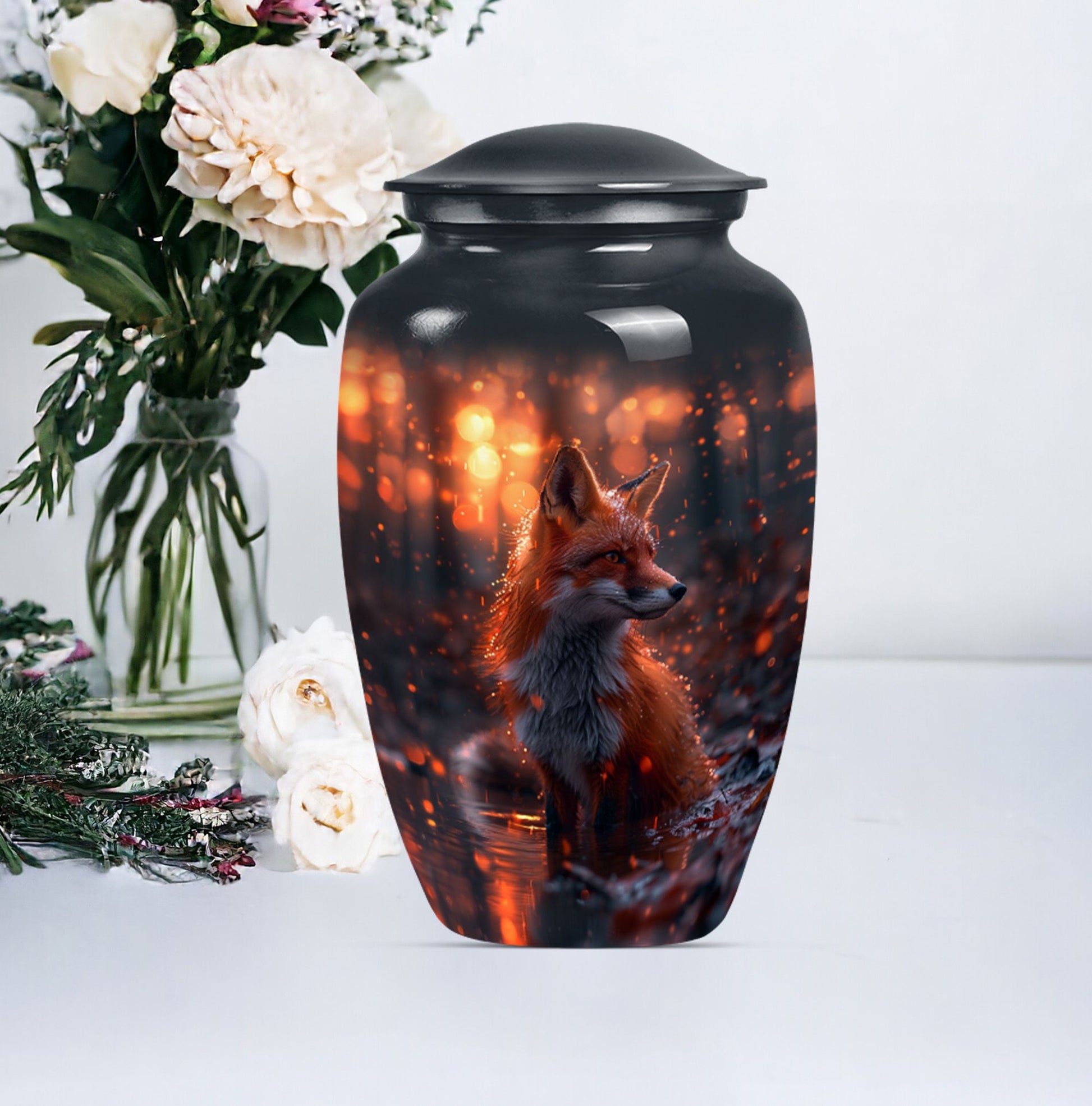  butterfly themed fox Urn, 