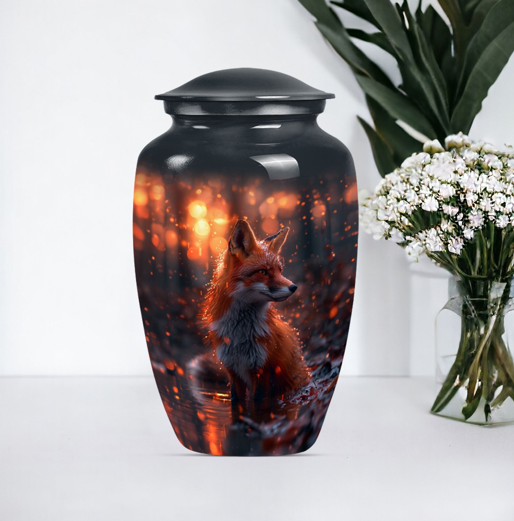  butterfly themed fox Urn, 