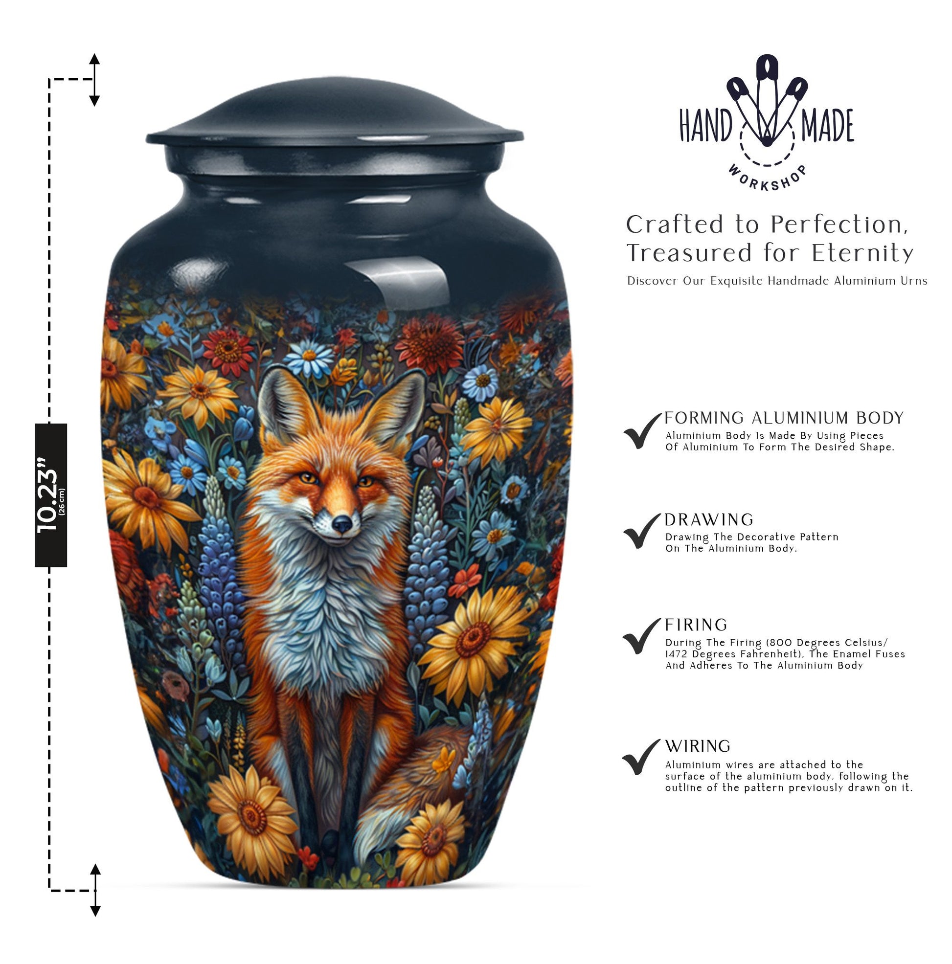 10-inch classic fox urn