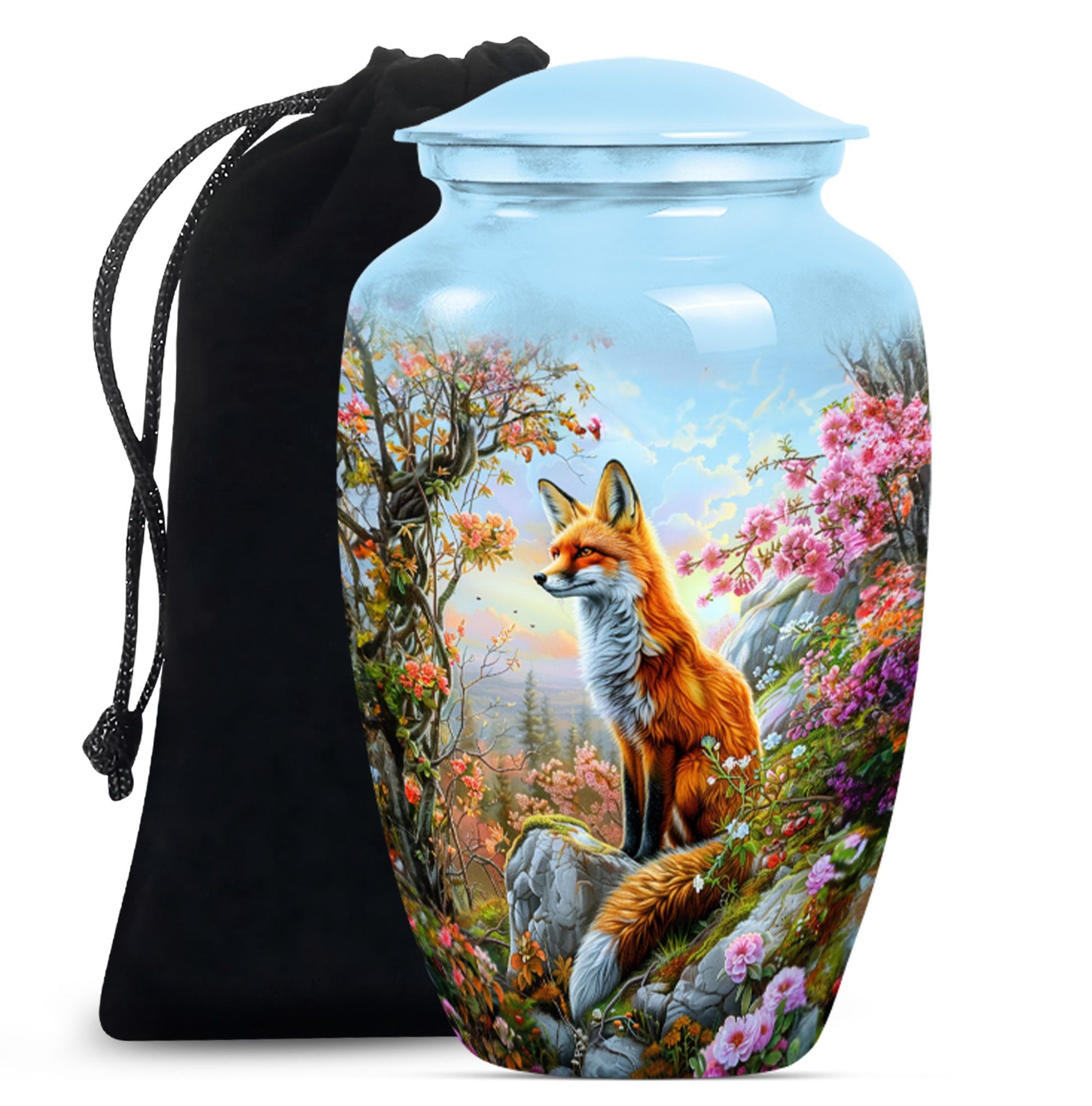 Classic 10-inch fox urn, a funeral cremation urn for women