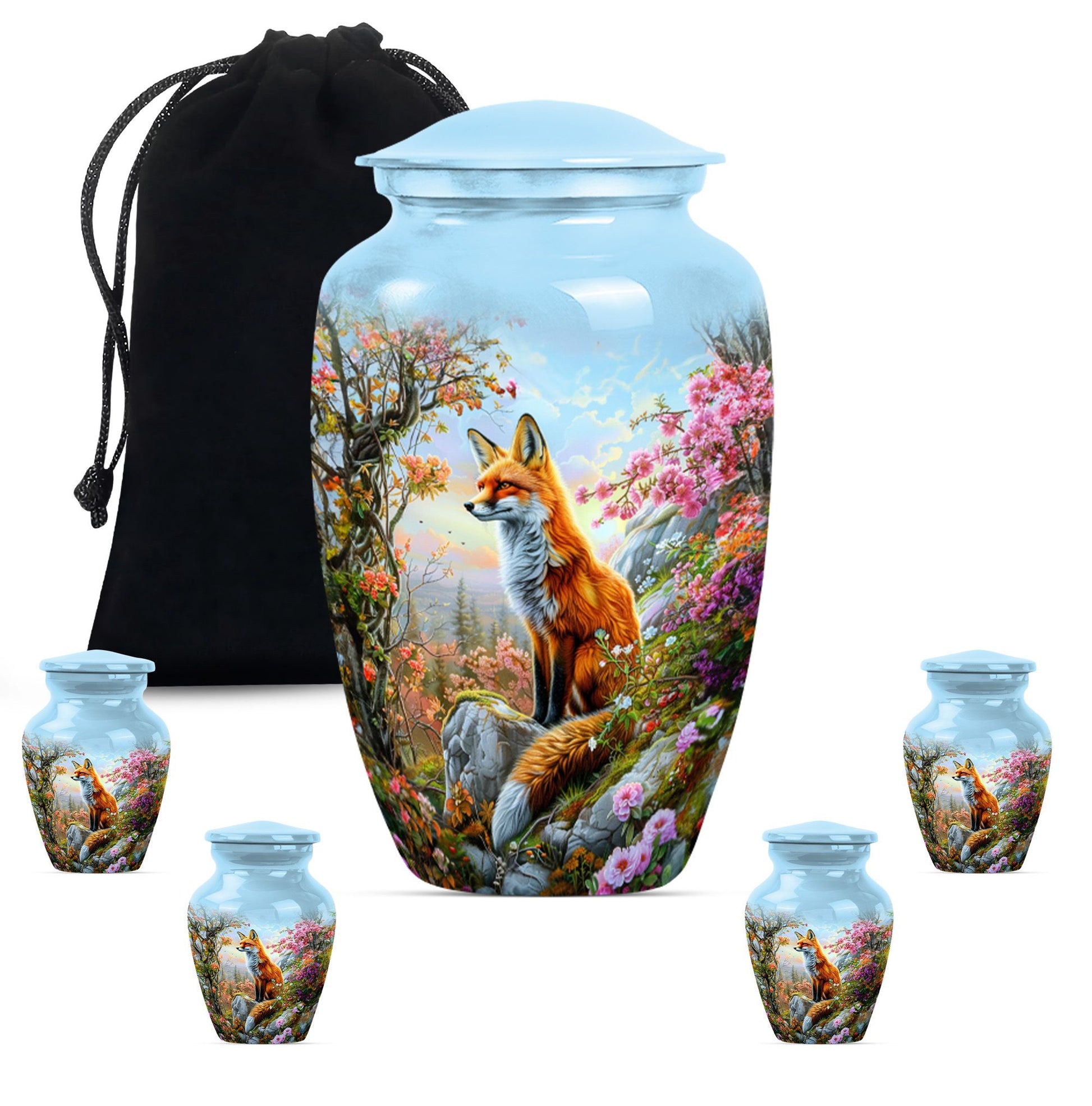 Classic 10-inch fox urn, a funeral cremation urn for women