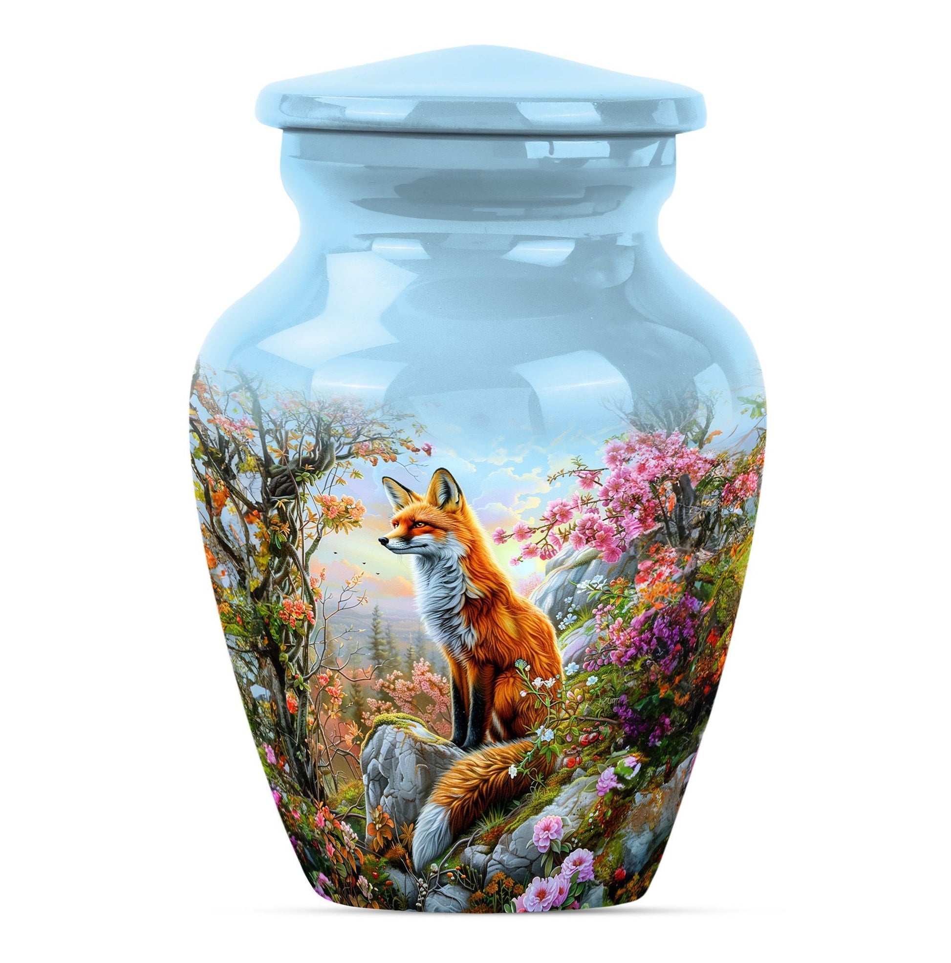 Classic 10-inch fox urn, a funeral cremation urn for women