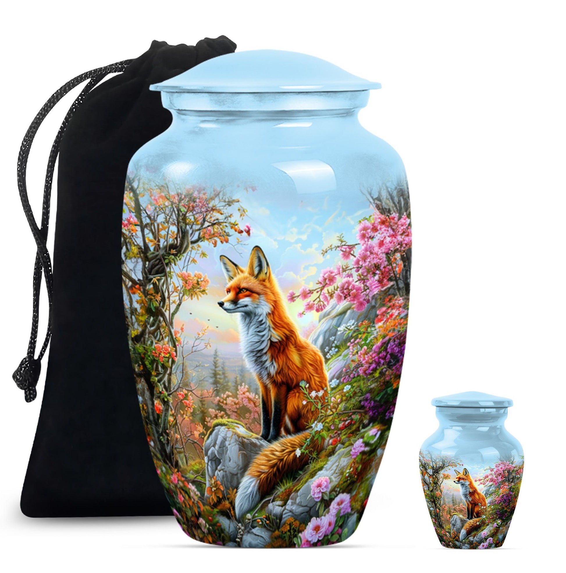 Classic 10-inch fox urn, a funeral cremation urn for women