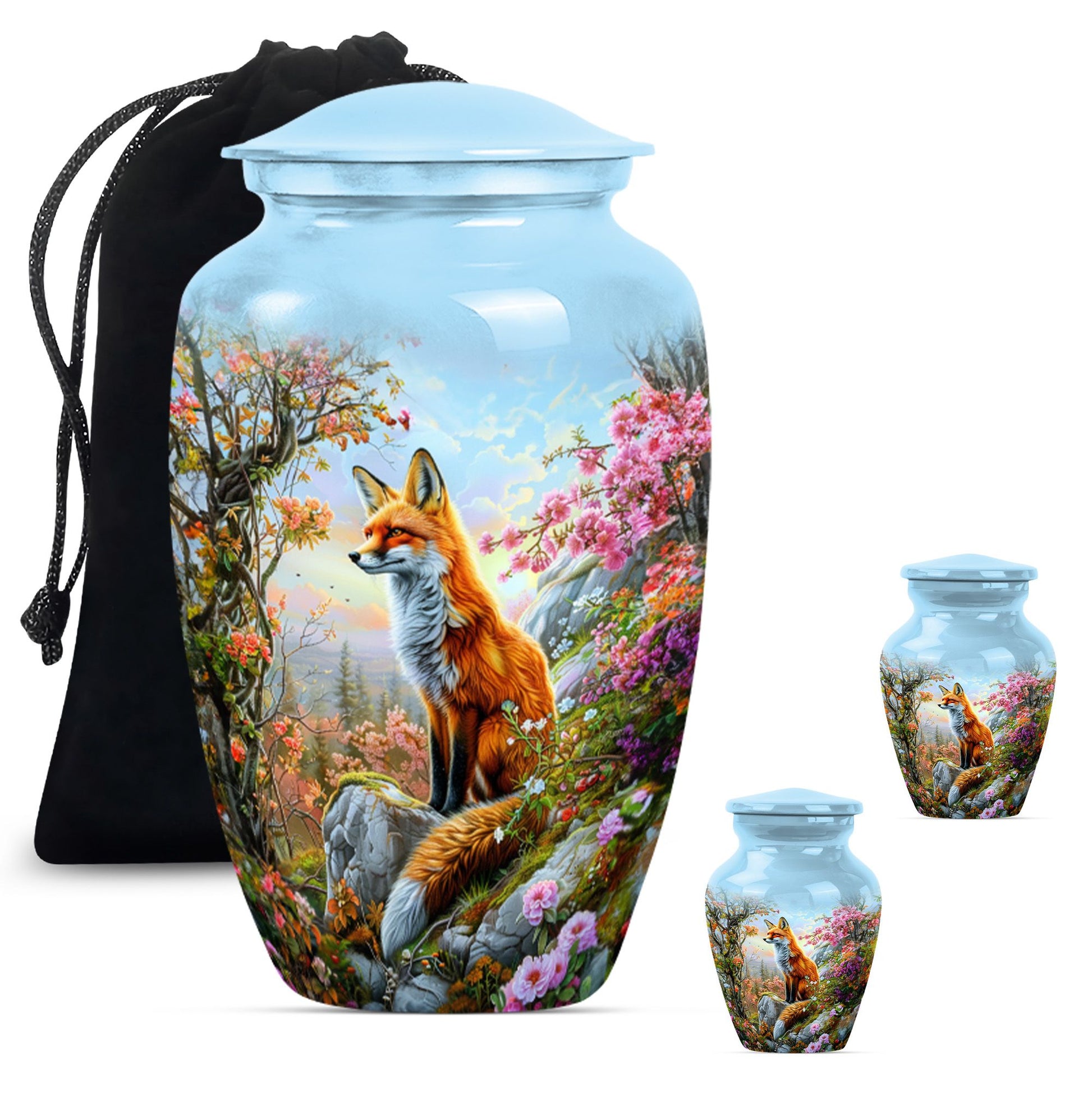 Classic 10-inch fox urn, a funeral cremation urn for women