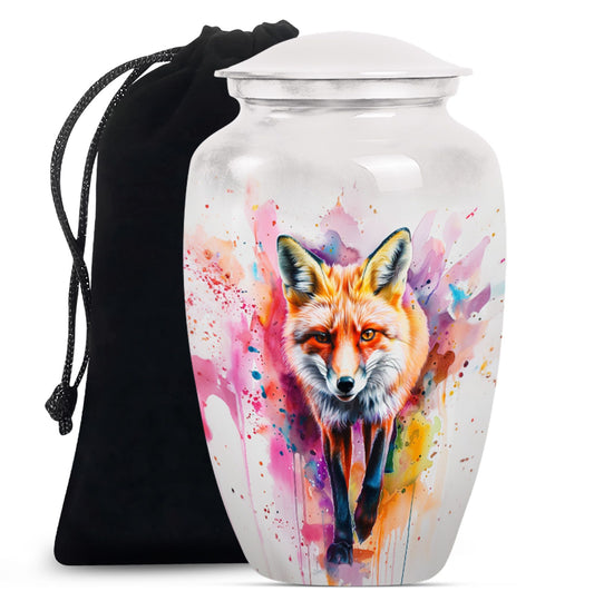 Classic 10-inch Fox Urn in Aluminium with Butterfly Theme.