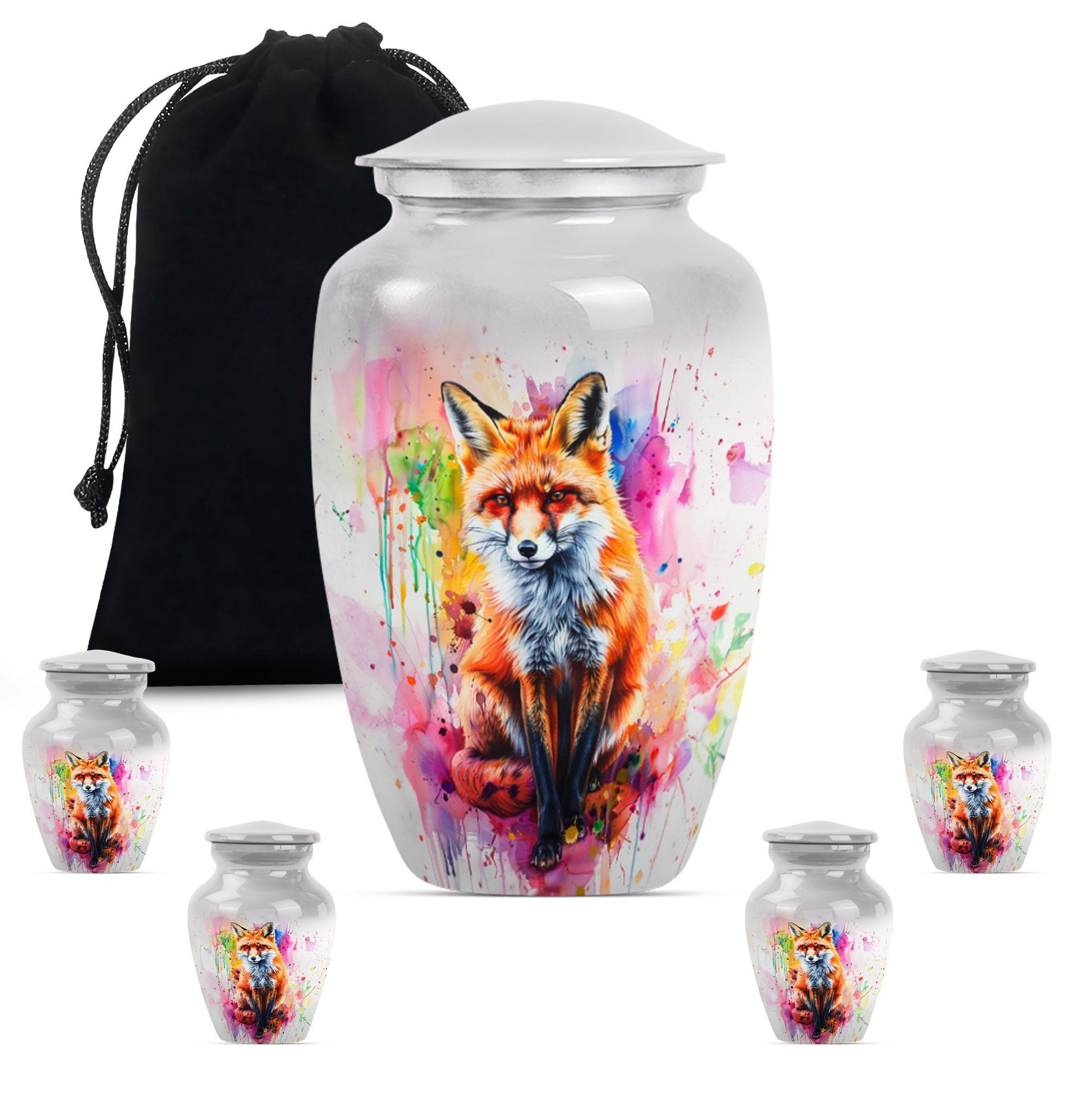 10-inch classic fox urn, butterfly themed