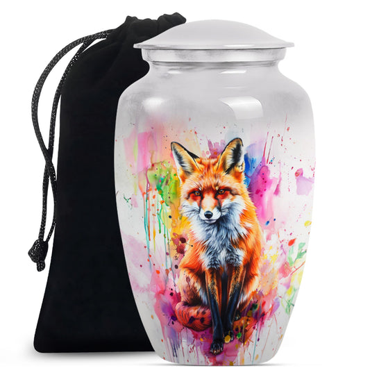 10-inch classic fox urn, butterfly themed