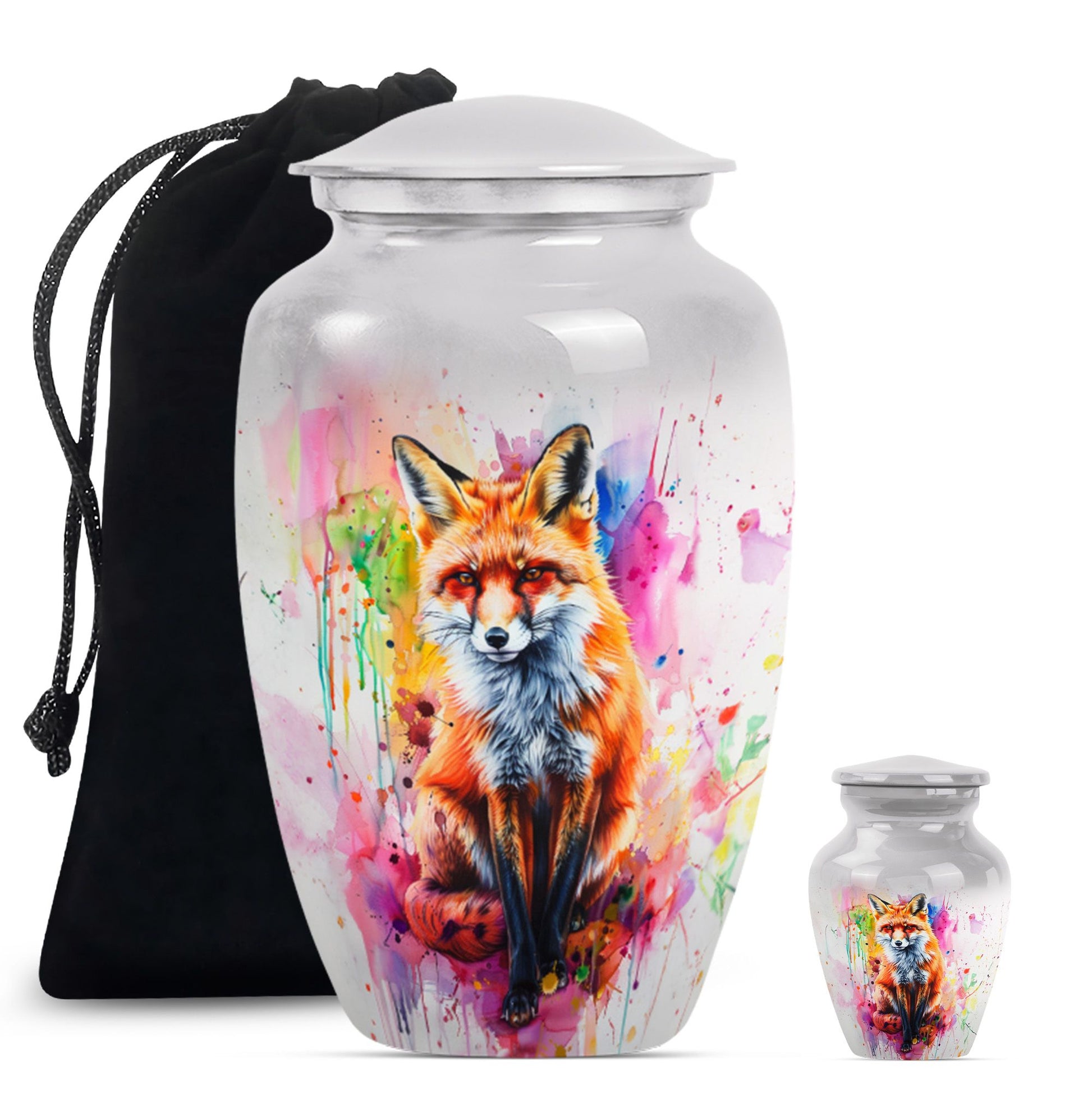 10-inch classic fox urn, butterfly themed