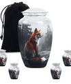  fox urn, butterfly-themed, funeral decorative urn 