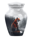  fox urn, butterfly-themed, funeral decorative urn 