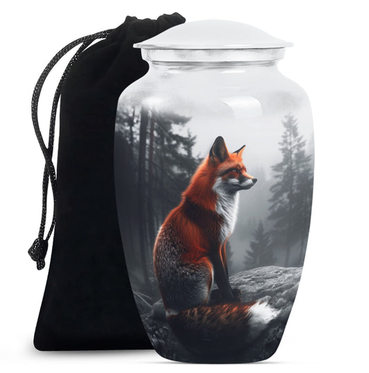  fox urn, butterfly-themed, funeral decorative urn 