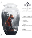  fox urn, butterfly-themed, funeral decorative urn 