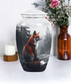  fox urn, butterfly-themed, funeral decorative urn 