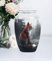  fox urn, butterfly-themed, funeral decorative urn 