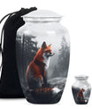  fox urn, butterfly-themed, funeral decorative urn 