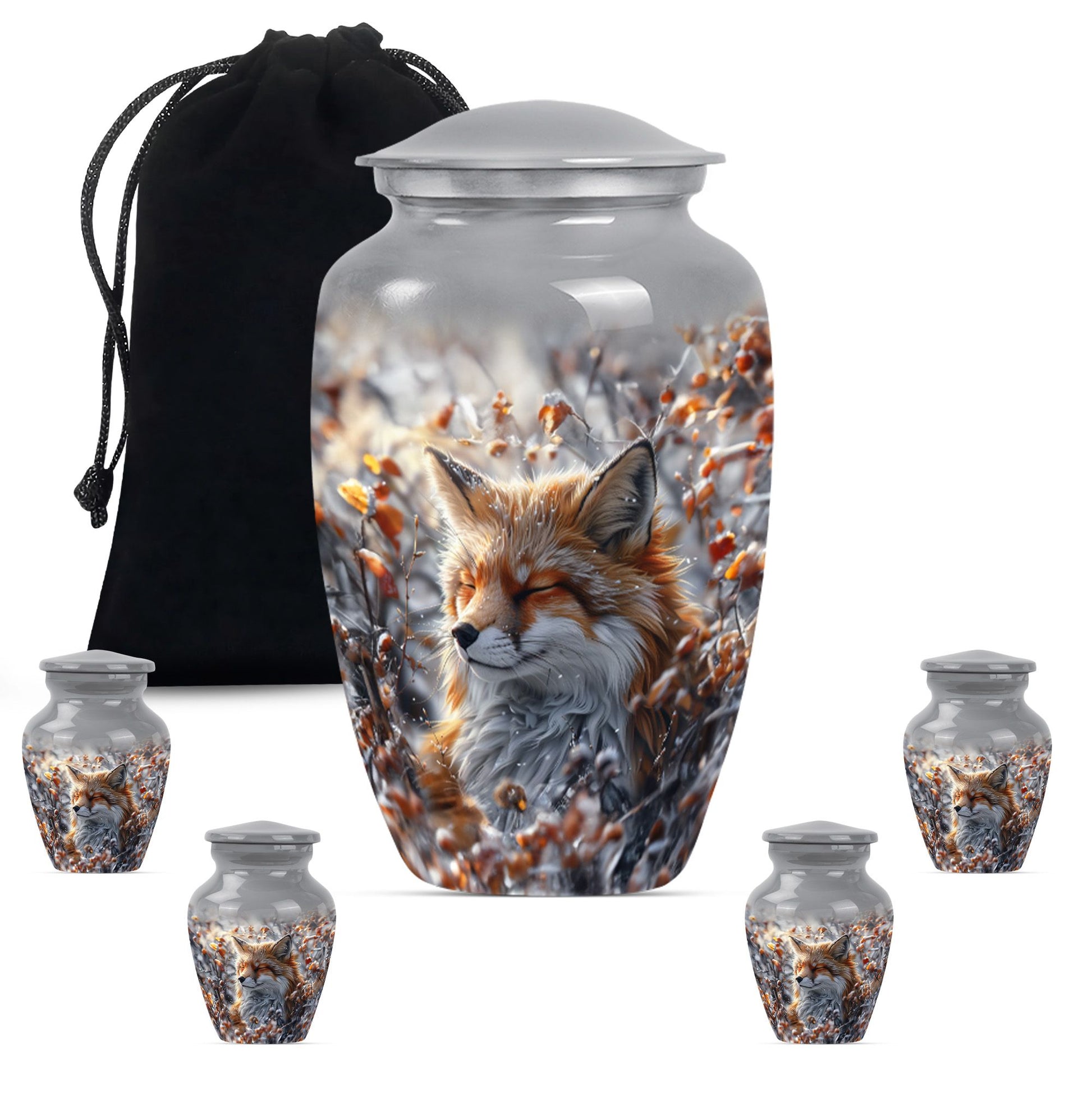  Fox Urn with Butterfly Theme for Adult Human Ashes