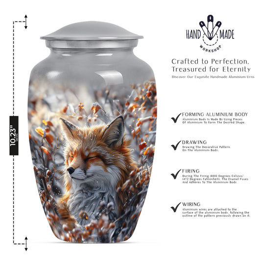  Fox Urn with Butterfly Theme for Adult Human Ashes