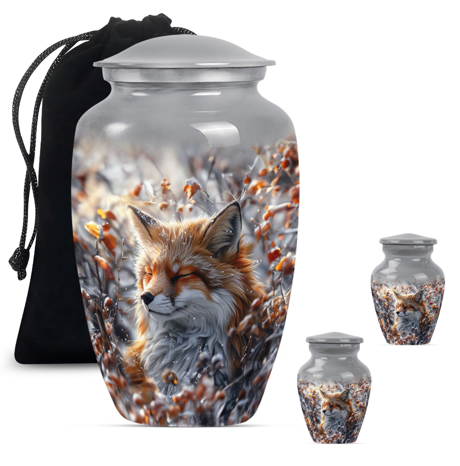  Fox Urn with Butterfly Theme for Adult Human Ashes