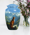 10-inch fox urn with butterfly theme.